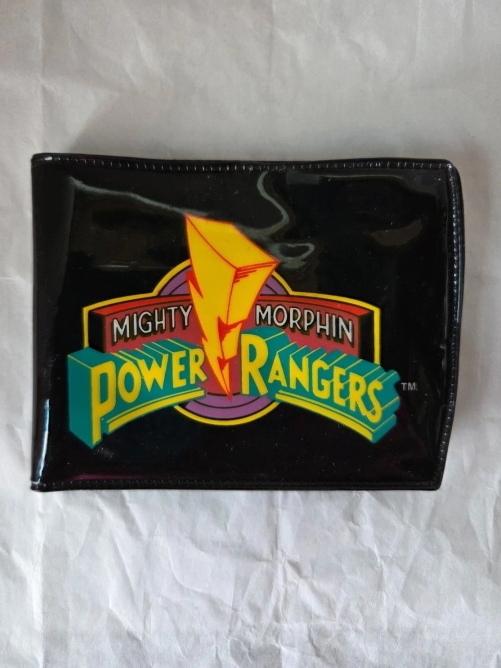 Mighty Morphin Power Rangers Black Vinyl Wallet Vintage 1993 Saban